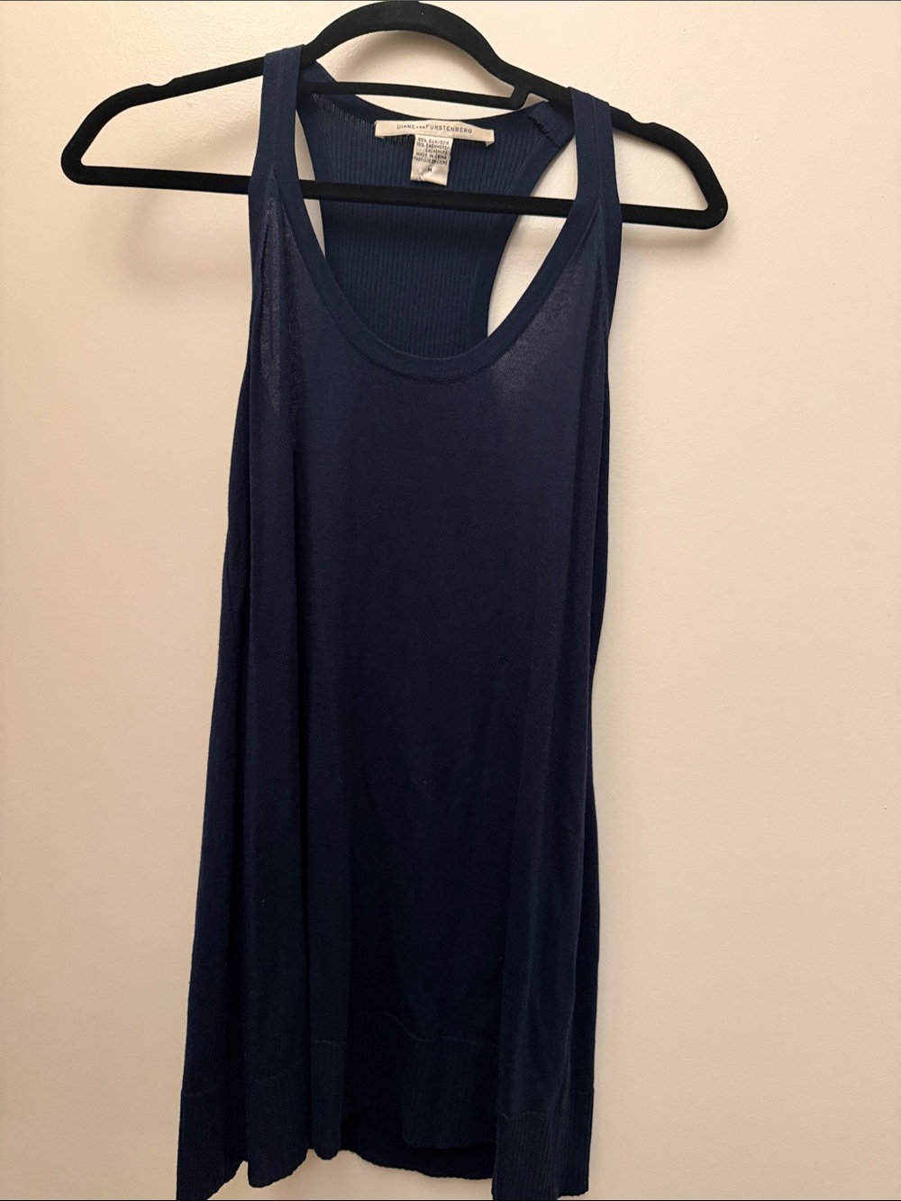 Diane von Furstenberg cashmere and silk tunic in Navy